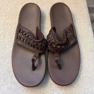 Nike Bella Kai Woven Leather-Style Flip Sandals Sz:8 NWOT